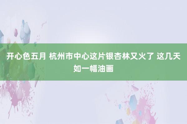 开心色五月 杭州市中心这片银杏林又火了 这几天如一幅油画